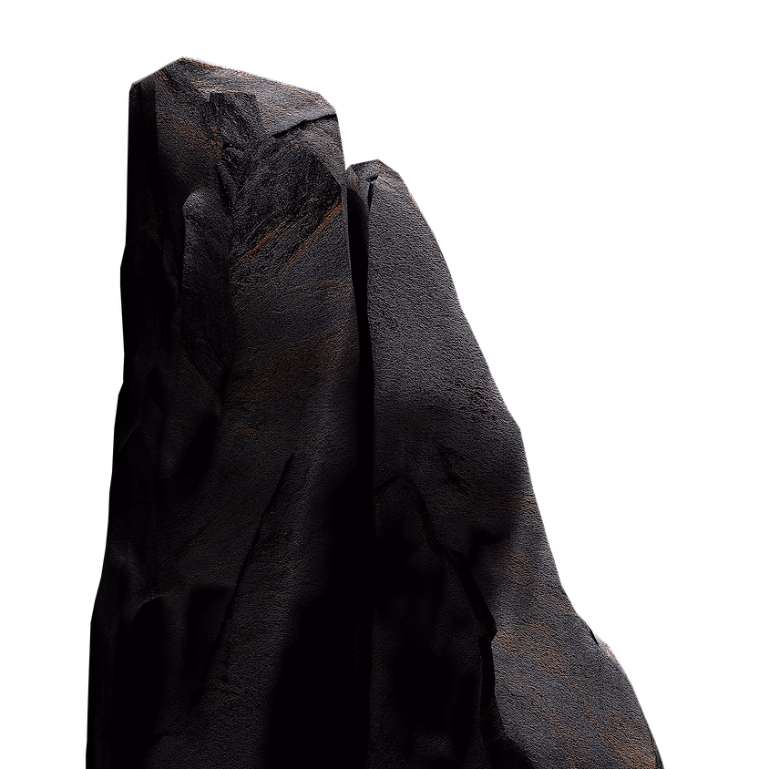 Obsidian Left 3D Stone
