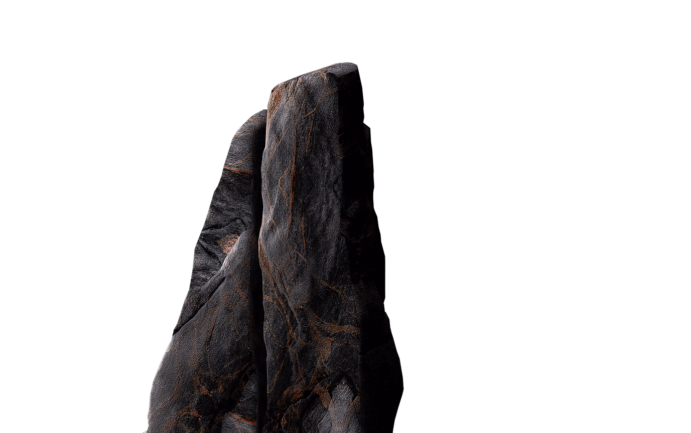 Obsidian Right 3D Stone